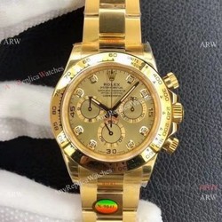 Rolex Daytona Noob Factory Cal4130 1:1 Best Edition Yellow Gold Diamond  Custom Luxury watches