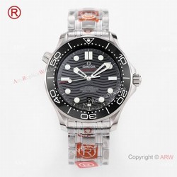 2021 New  Swiss Grade OR Factory Omega Seamaster Diver 300m Watch Stainless Steel Black Ceramic Bezel