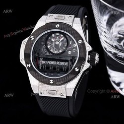 Black Hublot Big Bang MP-11 3D Carbon Knockoff Watch For Men