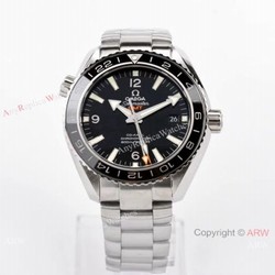 Swiss Grade Copy Omega Seamaster 600m GMT VSF 8605 Watch Stainless Steel Black Ceramic Bezel