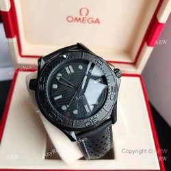 2021 New Omega Seamaster Diver 300m Black Black Ceramic Watch
