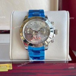 Clone Rolex Daytona 43mm SilverGray Dial Stainless Steel Watch