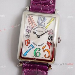2021 New Franck Muller Long Island 952QZ Purple Leather Strap  Franck Muller 1:1 Copy Watch