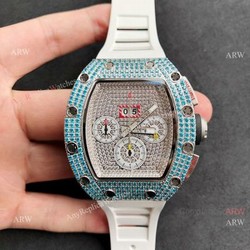 New Diamond Richard Mille RM 11-FM Flyback Chronograph Asia 7750 Watch Replica