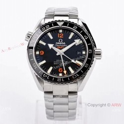 Swiss Copy Omega Seamaster Planet Ocean 600m GMT Watch VSF 8605 Stainless Steel Black Ceramic Bezel