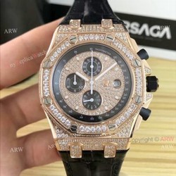 New Iced Out Audemars Piguet Royal Oak Offshore Rose Gold Chronograph 42mm Copy Watch