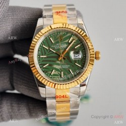 Swiss Quality Rolex Oyster Perpetual Datejust 41mm Watch Two Tone Oyster Palm Dial