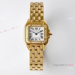 BV Factory AAA Replica Cartier Panthere 22mm Quartz Watch Yellow Gold Diamond Bezel 22mm