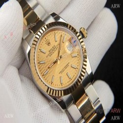 Rolex Datejust 2021 Motif Dial Gold Oyster Bracelet  AAA Copy