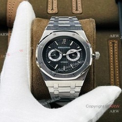 TW factory Copy Audemars Piguet Annual Calendar Watch 41mm Stainless Steel Black Dial