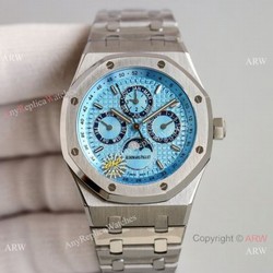 JH Factory Swiss Copy Audemars Piguet Royal Oak Perpetual Calendar 26574PT Watch Glacier blue Dial