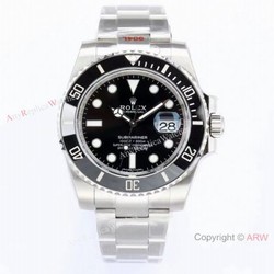 Rolex Submariner Date EW Factory v2 Version 904L Stainless Steel Black Watch 116610ln