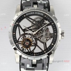 2021 New! Roger Dubuis Excalibur Skeleton Flying Tourbillon BBR Factory Watch