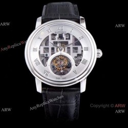 Super Clone Blancpain Fantasy Swiss Tourbillon White Dial Watch 43mm Men