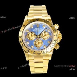 JH Factory Copy Rolex Daytona JH Swiss 4130 Watch Blue MOP Face Yellow Gold 40mm  NEW