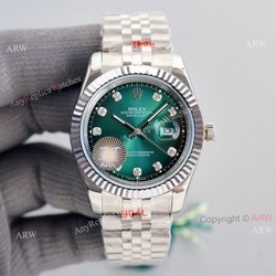 Rolex Datejust 41mm Green Dial With Diamond Markers Jubilee Watch Swiss Replica
