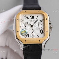 JH Swiss Grade Cartier Santos de Cartier Chronograph Two Tone Watch 2021 New!
