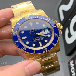2021 New! VS Factory 1:1 Best Edition Rolex Submariner 41mm Yellow Gold Blue Watch  72 Power Reserve