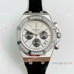 Clone Audemars Piguet Royal Oak Chronograph Watch SS Diamond Bezel