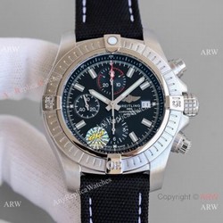 JH Factory Copy Breitling Avenger Chronograph 7750  Watch SS Black Dial 45mm