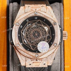 Z Factory Swiss Copy Hublot Sang Bleu Diamond Bezel 45mm Watch Citizen Movement