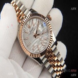 2021 Copy Rolex Datejust 2-Tone Rose Gold Jubilee new Weed Dial