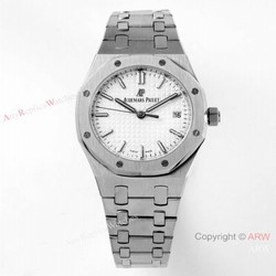 2021 New Swiss Replica Audemars Piguet Royal Oak 34mm White Textured Dial Watch with Cal.5800