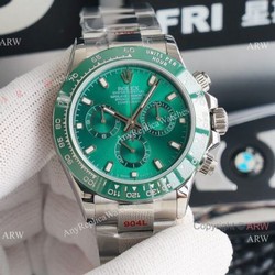 Swiss Grade 1 Copy Rolex Cosmograph Daytona ETA7750 Chronograph Watch Green Ceramic Bezel