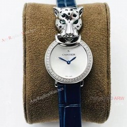 New! Copy Cartier Panthere De Silver Diamond Watches Swiss Quartz movement