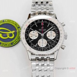 GF V2 Swiss Replica Breitling Navitimer B01 Chronograph Watches Black Dial New Style Band