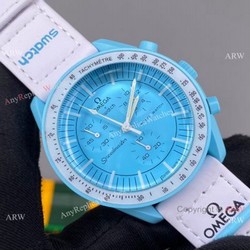 2022 new! AAA Replica Swatch x Omega &8216;Uranus Moonswatch Blue Bioceramic Swiss Quartz