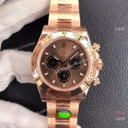 Super Clone Rolex Chocolate Daytona Rose Gold Watch Noob Factory 4130 Movement