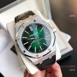 2021 NEW! Clone Audemars Piguet Royal Oak Jumbo Watch Green Leather Strap