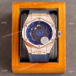 Z Factory Swiss Quality Hublot Big Bang Sang Bleu Blue Rose Gold Watch 45mm