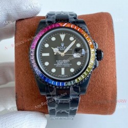 Blaken Rolex Submariner All Black Rainbow Watch 40mm Replica Asia 2836 Movement