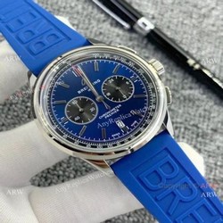 Breitling Premier B01 Chronograph Copy Watches Blue Rubber Strap