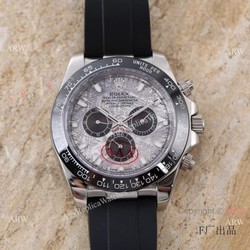 New 2021! AAA Clone Rolex Daytona Meteorite Dial M116519LN Rubber Strap