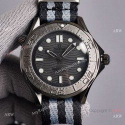 New 2021 Watch  Swiss Replica Omega Black Seamaster Diver 300m Nato Strap