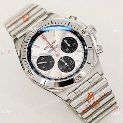 2021 New Breitling Rouleaux Bracelet GF Factory Breitling Chronomat Copy Watch 42mm White Dial