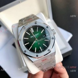 2021 NEW! Clone Audemars Piguet Jumbo Extra-Thin Watch Stainless Steel Green Gradient Dial