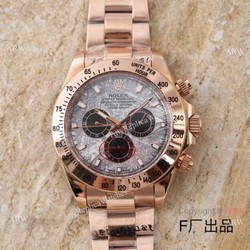 New 2021! AAA Copy Rolex Daytona Watch Rose Gold Meteorite Face 43mm