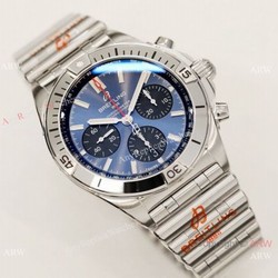 2021 New Brieitling Bullet Bracelet GF Factory Breitling Chronomat Blue Dial Asia7750 Watch