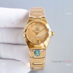 Swiss Copy Omega Constellation 8700 All Gold Watch 29MM