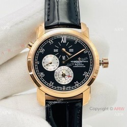 TWS Factory 1:1 Replica Vacheron Constantin Malte Dual Time Regulateur Watch 9015 Rose Gold  Black