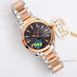 New Omega Aqua Terra 150m Black Dial Two Tone Rose Gold Automatic Copy Watch 41