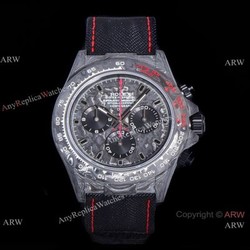 NEW! Super Clone Rolex DIW Daytona NTPT Carbon  Red watch TW Factory 7750 Movement