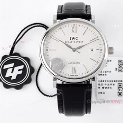 ZF Factory IWC Portofino Swiss 9019 White Dial Leather Strap Watches