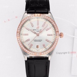 Buy Replica Breitling Chronomat Automatic 36 Rose Gold Watch With Diamonds