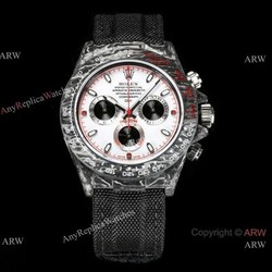 NEW! TW Factory Rolex DIW NTPT Carbon Daytona Watch White Dial 7750 Movement