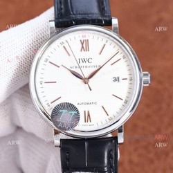 Knock-off  IWC Portofino Citizen 9015 White Face Black Strap Watch
